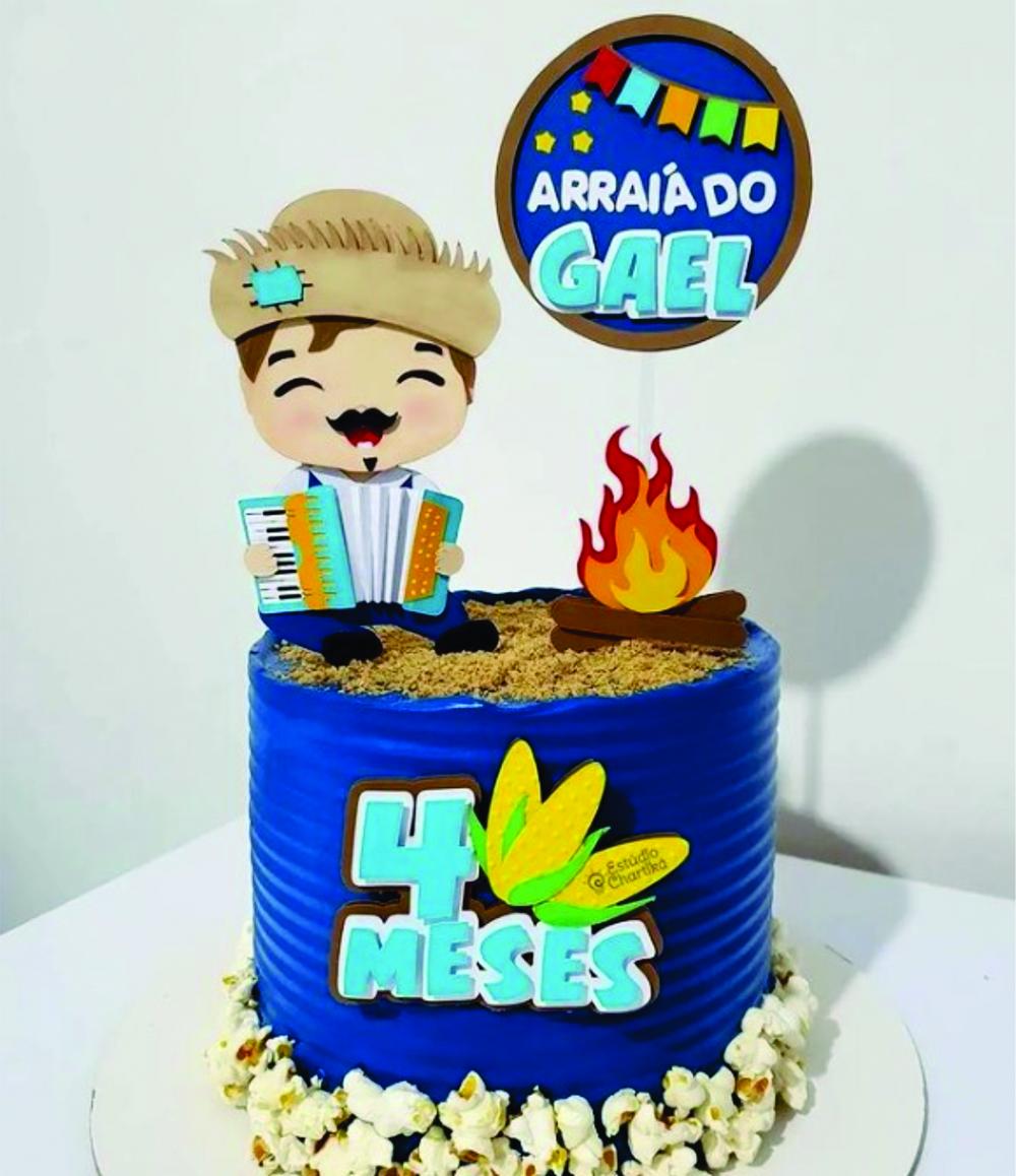 Topo de Bolo Junino Menino Arquivo de Corte