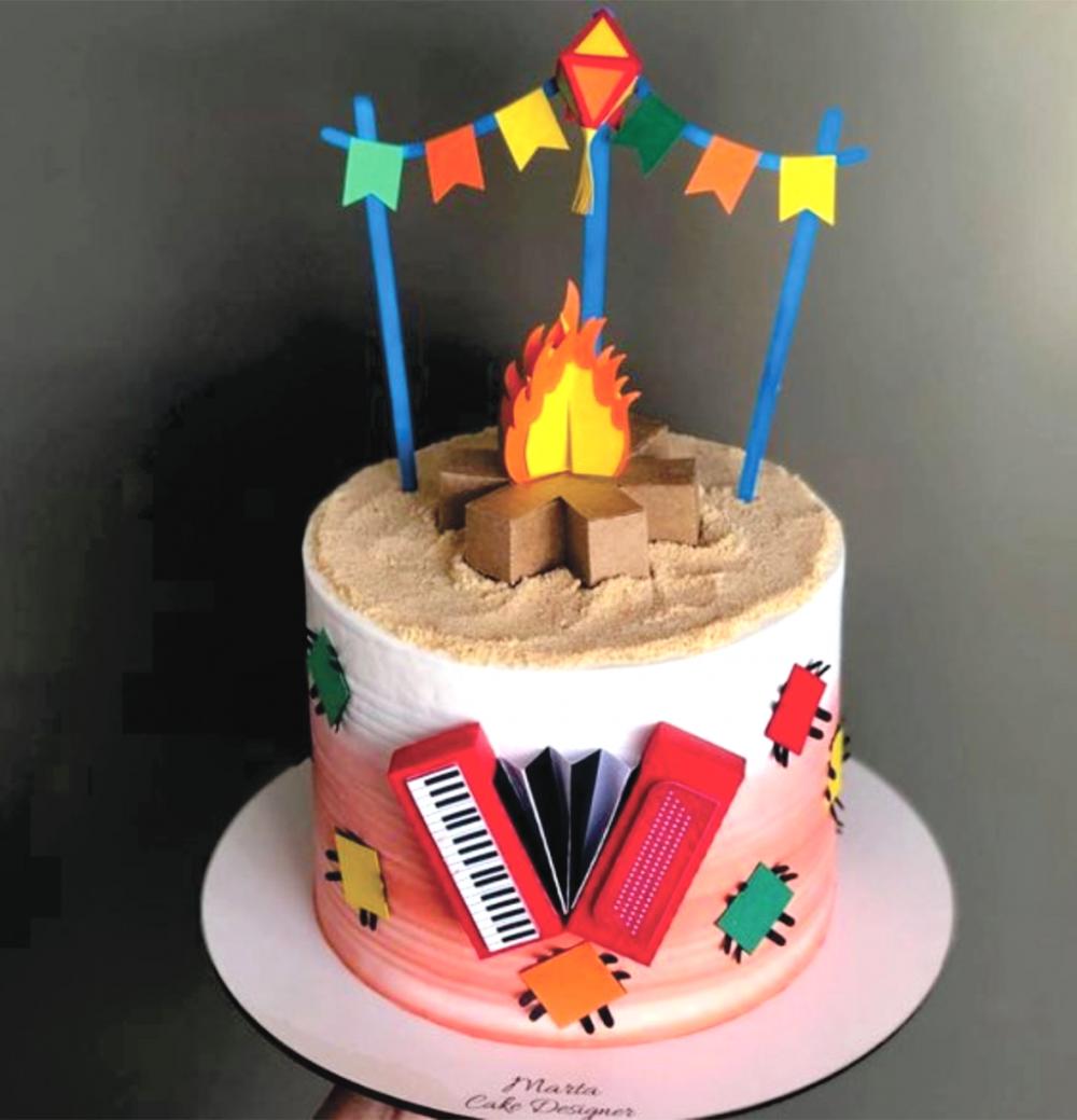 Topo de bolo junino Fogueira arquivo de corte