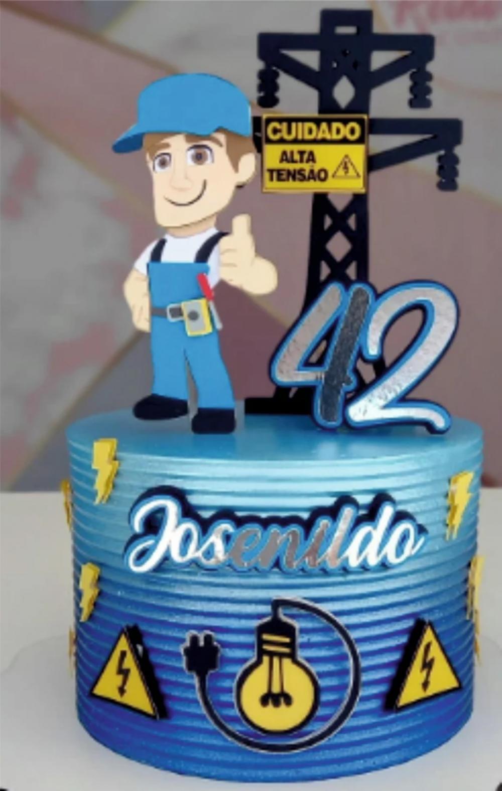 Topo de Bolo Eletricista Arquivo de Corte Silhouette