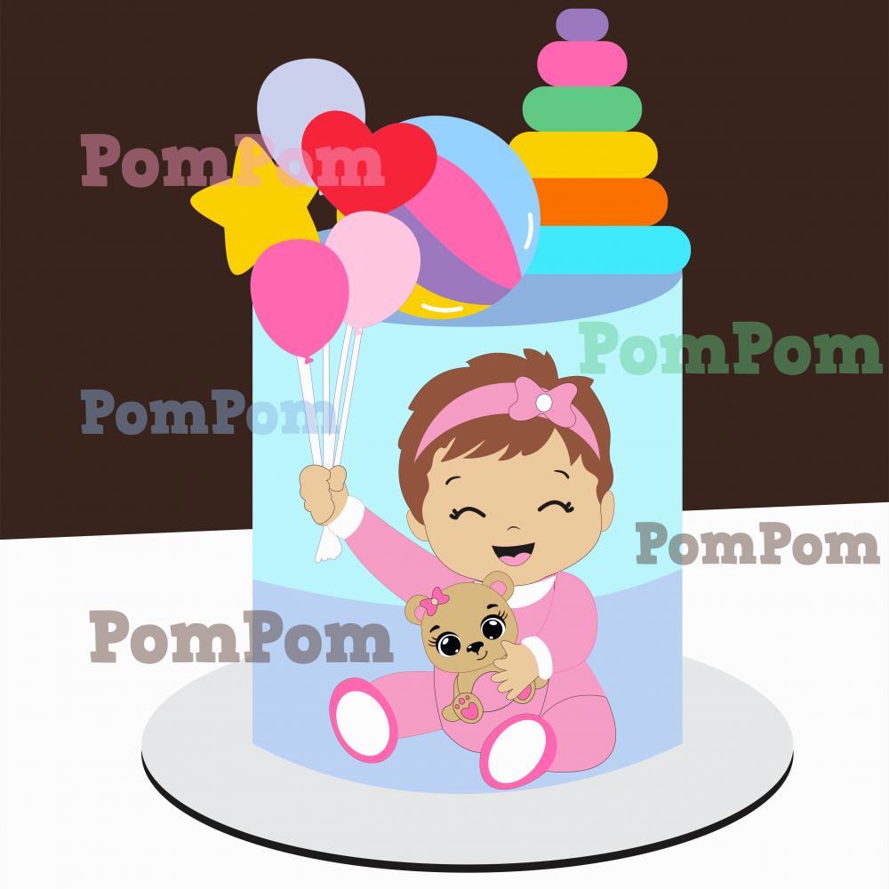 Topo de bolo Brinquedos Menina