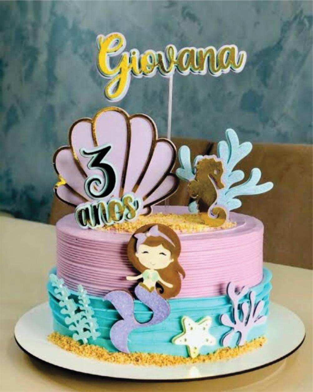 Topo de bolo Barbie Sereia arquivo de corte