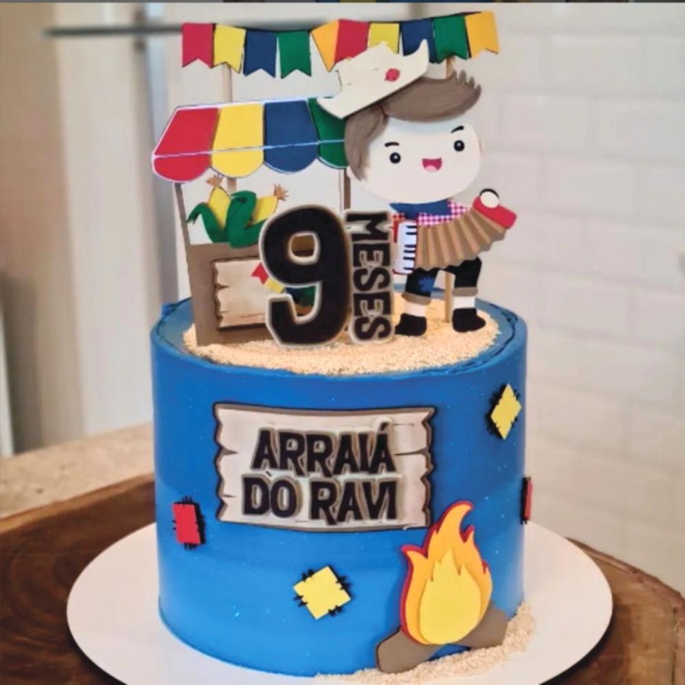 Topo de Bolo Junino Menino Arquivo de Corte