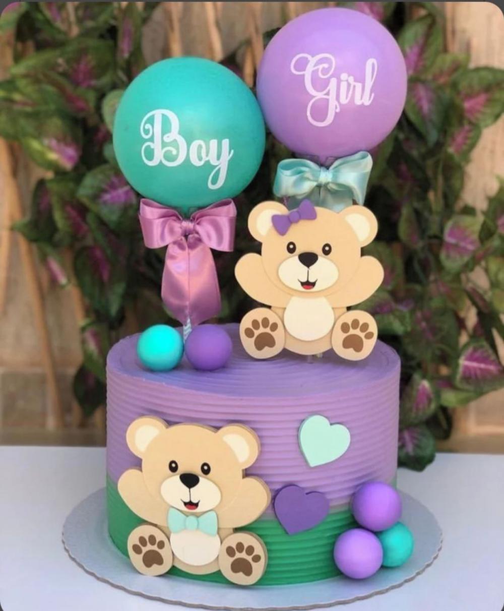 topo de bolo chá revelação ursinhos