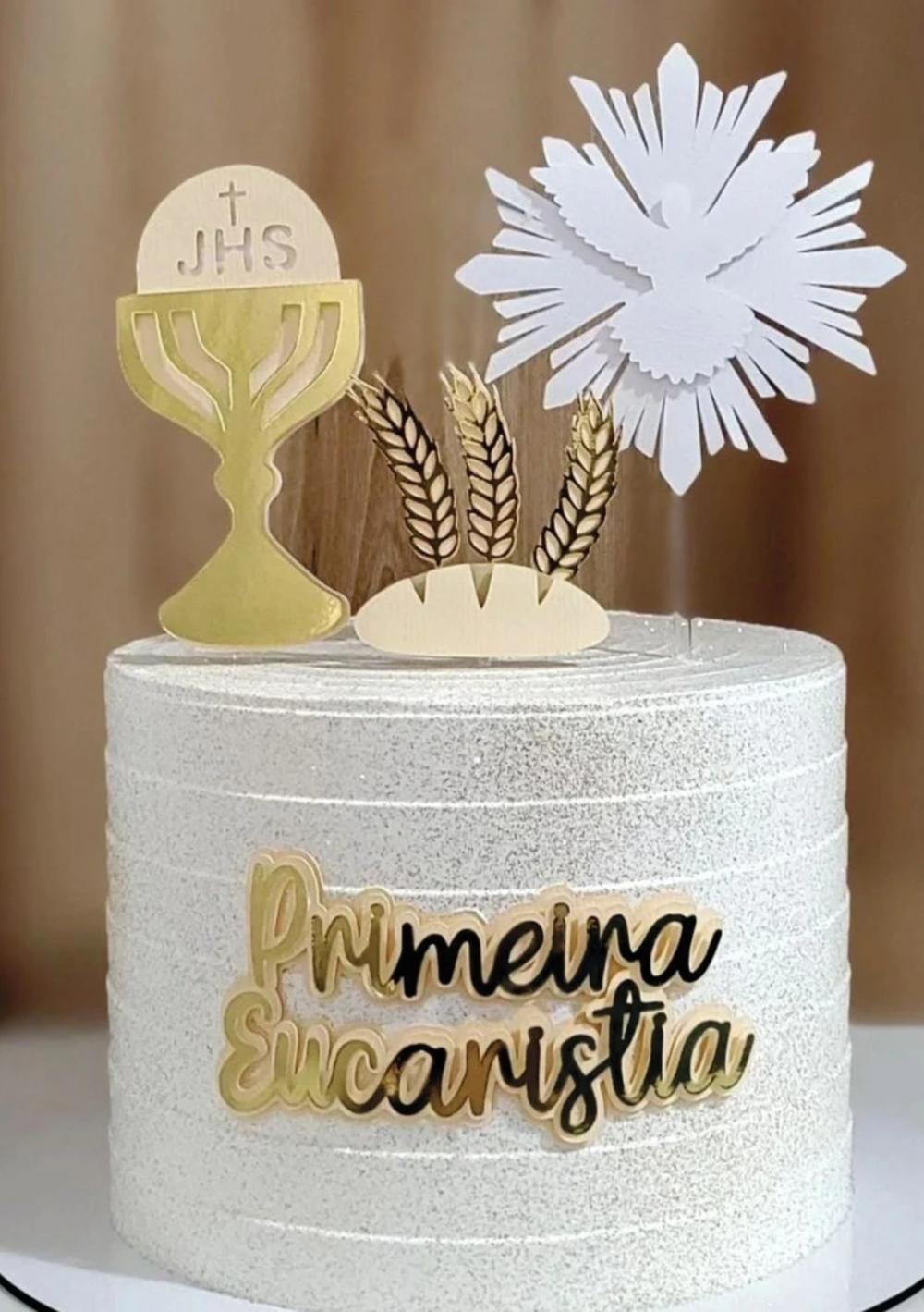 Topo de Bolo Primeira Eucaristia Menino Arquivo de Corte