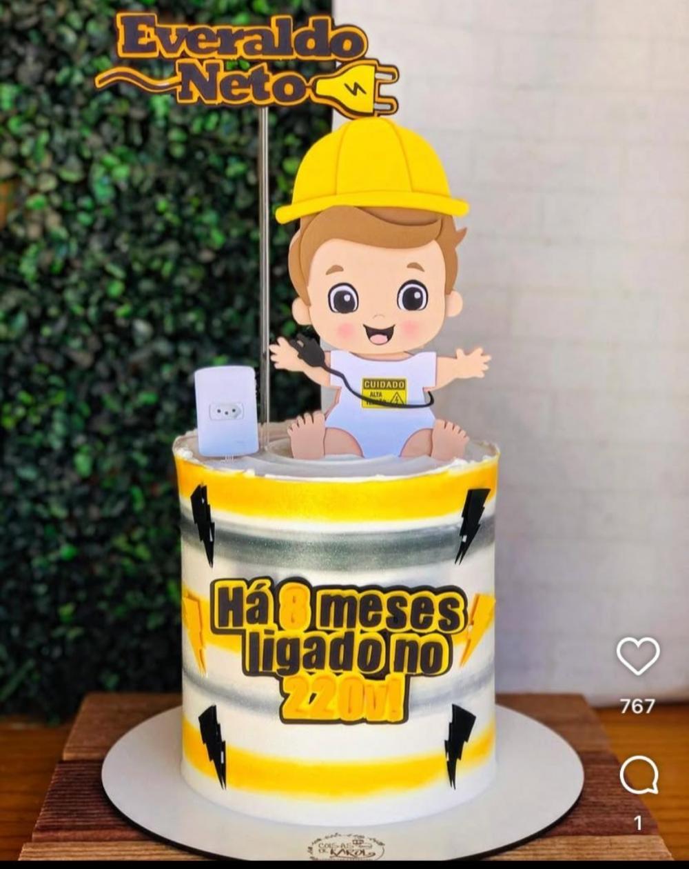 Topo de bolo ligado no 220v baby Arquivo de corte