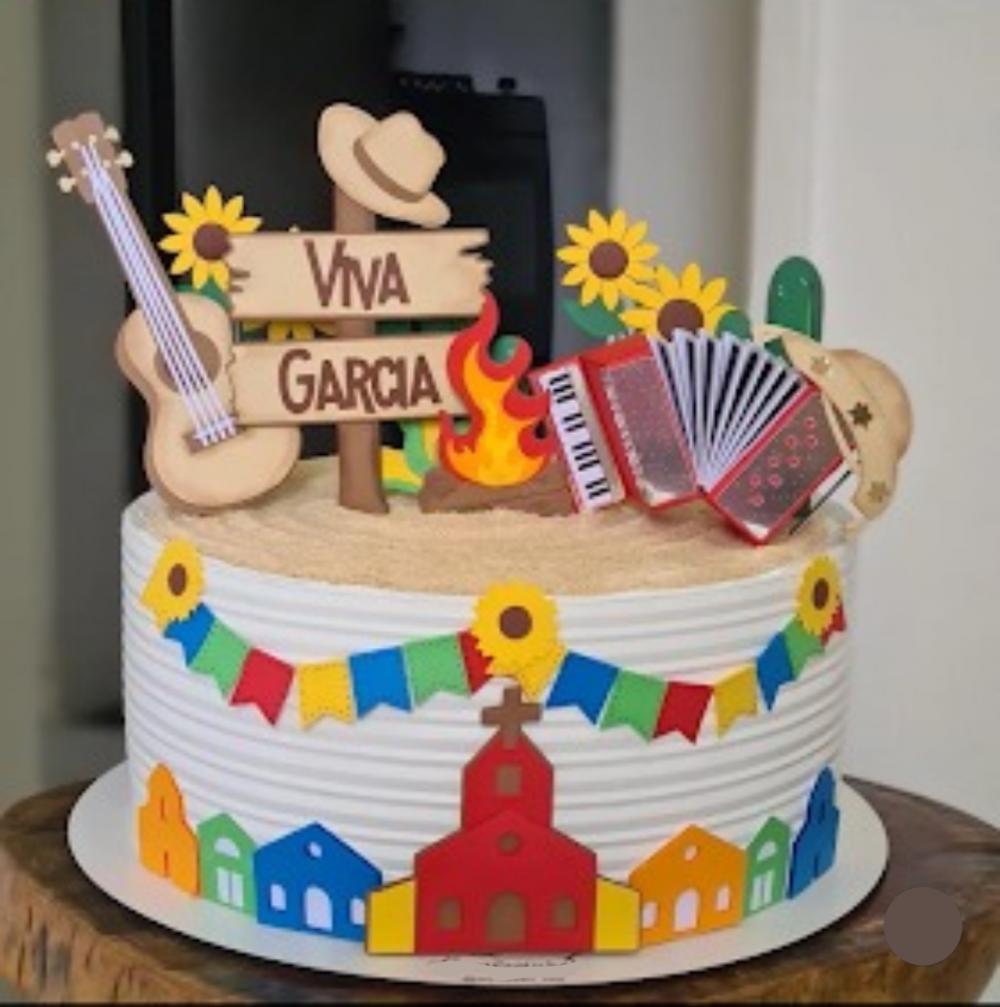 Topo de bolo junino Violão arquivo de corte