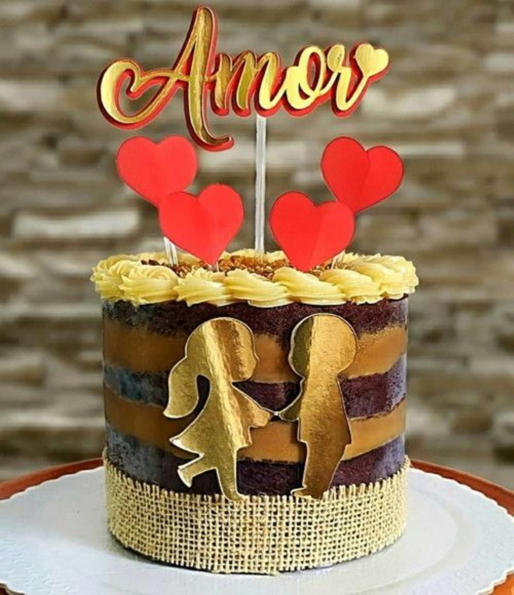 Topo de Bolo Namorados Arquivo de Corte Silhuette