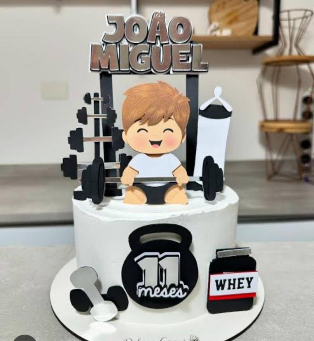 Topo de Bolo Academia Bebe Fitness Arquivo Silhouette Studio