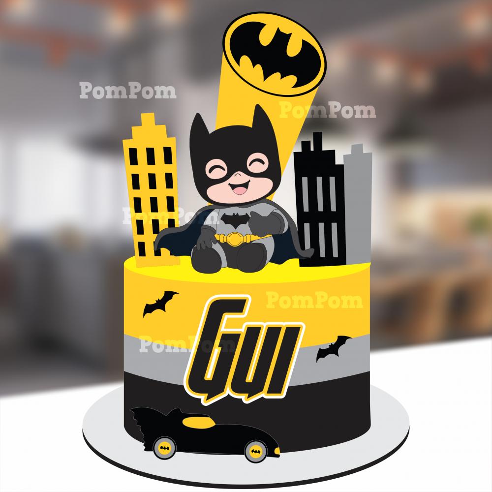 Topo de Bolo Batman baby Arquivo de corte silhouette studio