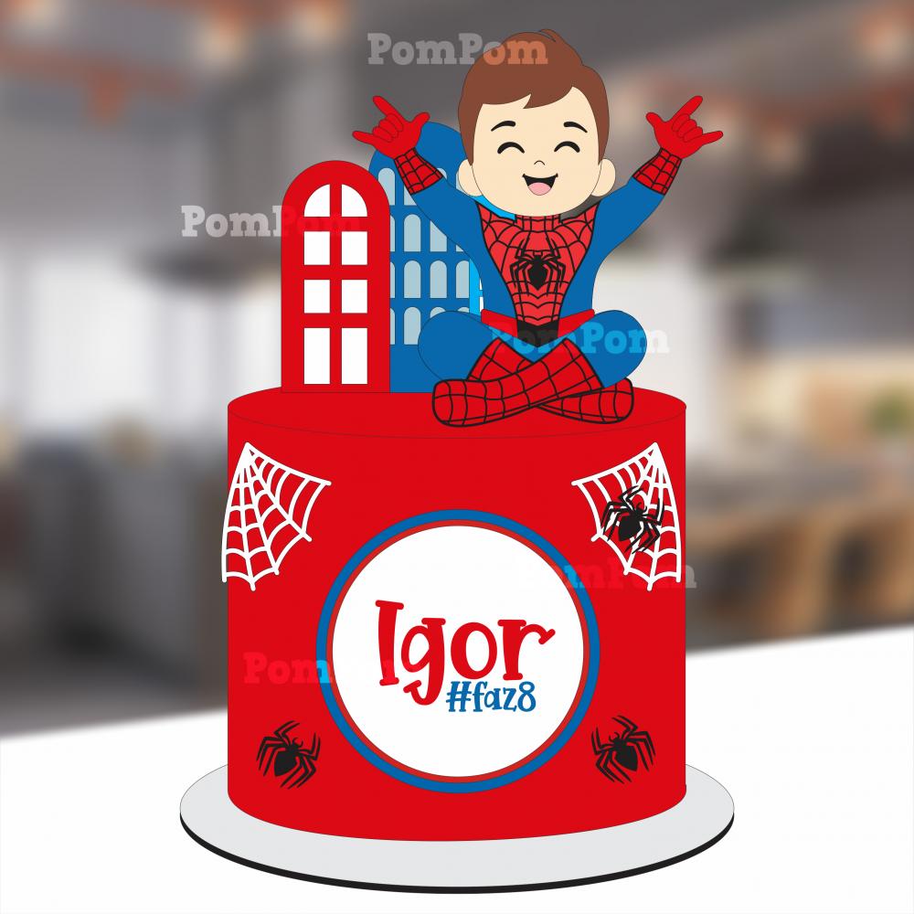 Topo de Bolo Homem Aranha Arquivo de Corte