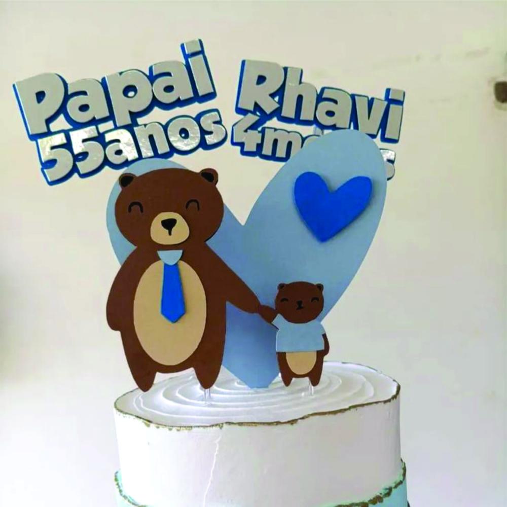 Arquivo de Corte Topo de Bolo Dia Dos Pais Urso