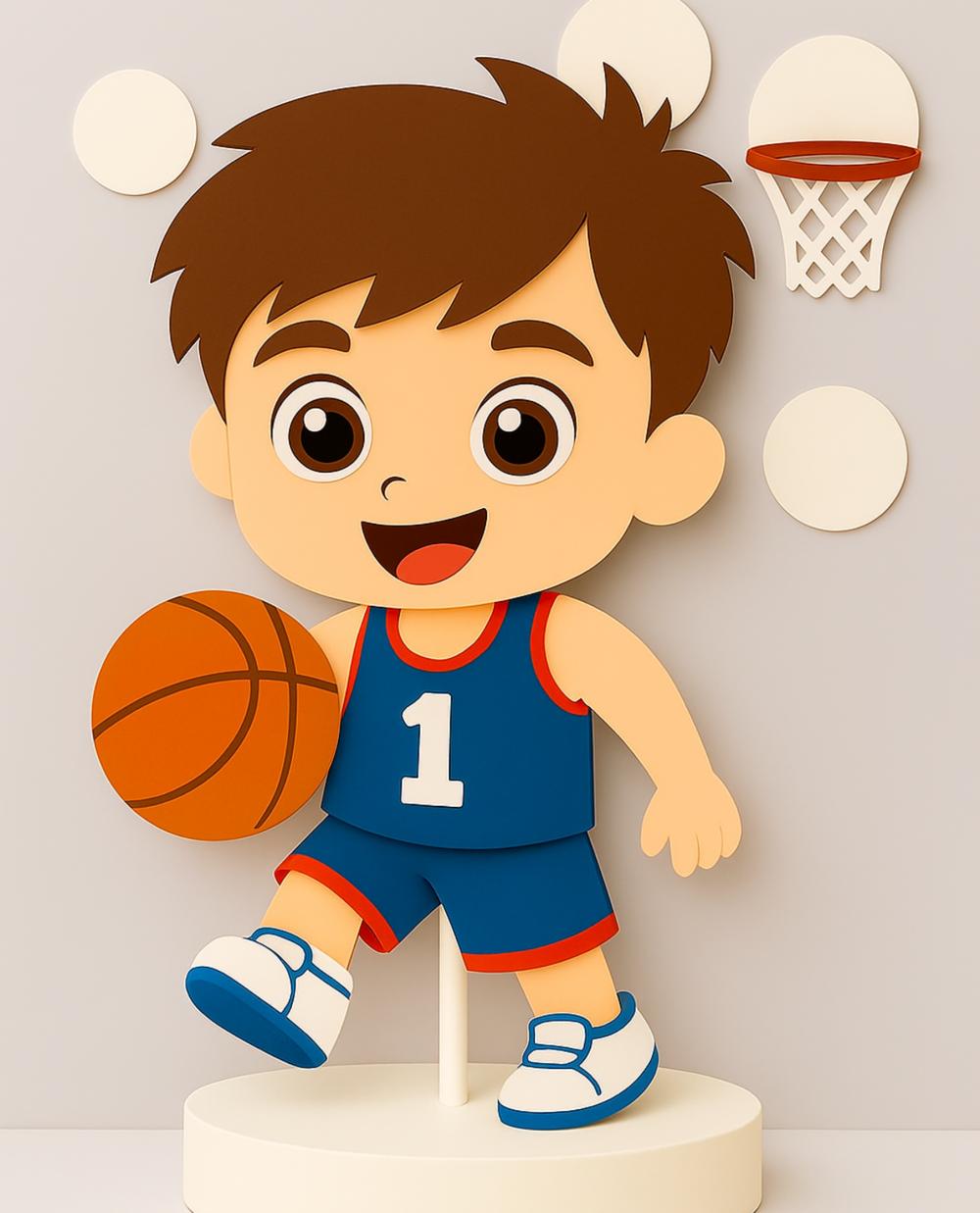 Topo de Bolo basquete Menino Baby Arquivo de Corte