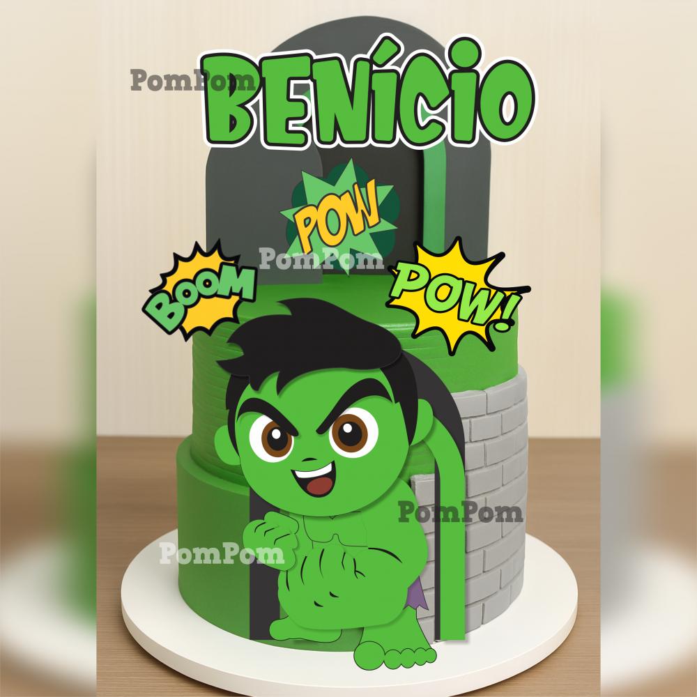 Arquivo de Corte Topo de Bolo Hulk