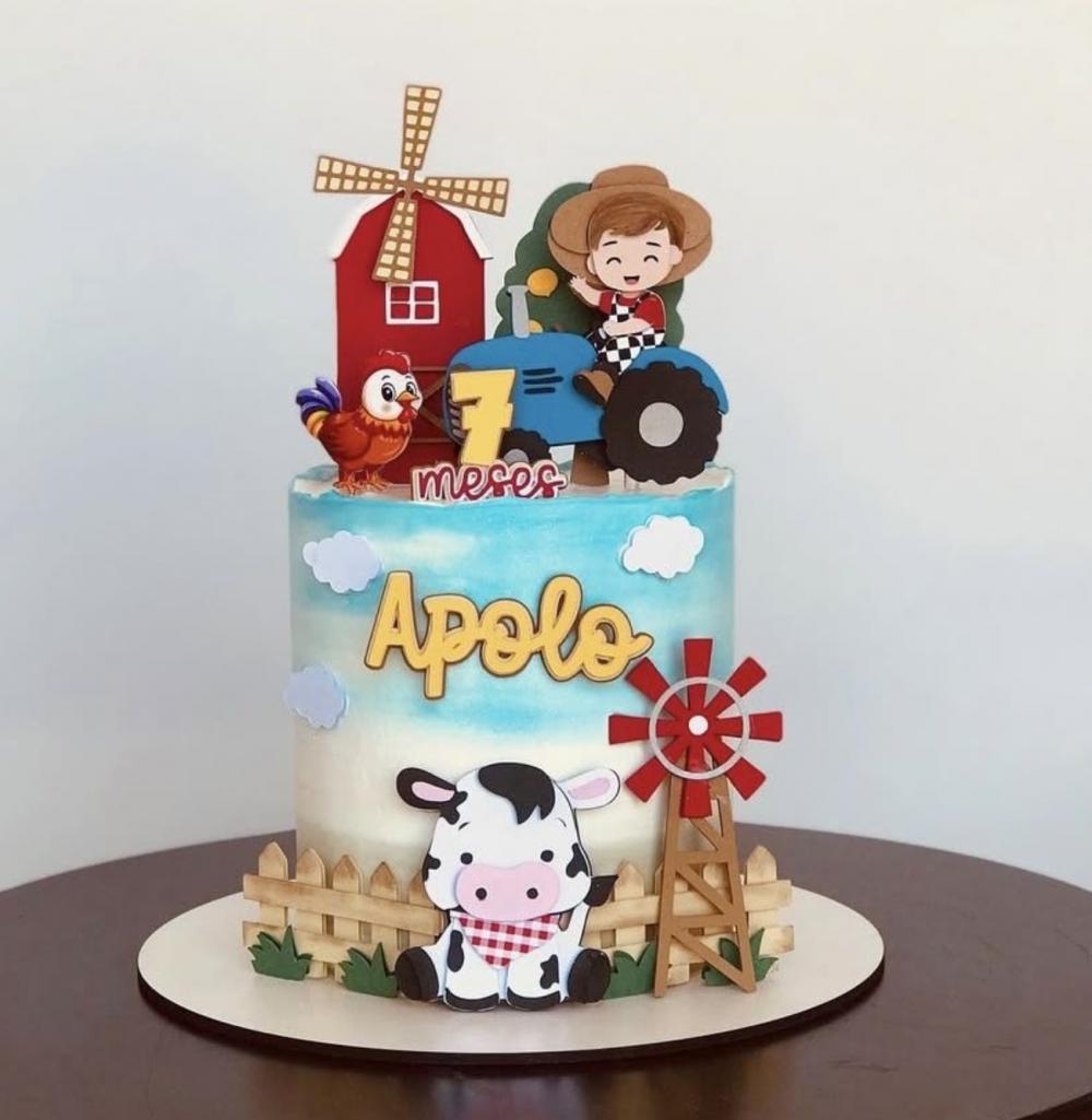 Topo de Bolo Fazendinha Menino Arquivo Silhouette