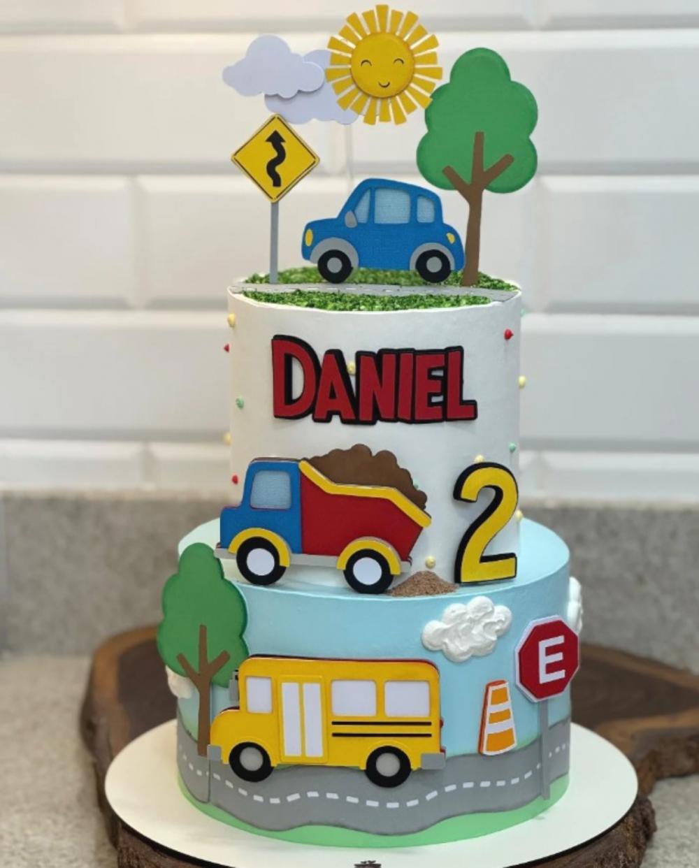 Topo de Bolo Carros Transporte Arquivo de Corte