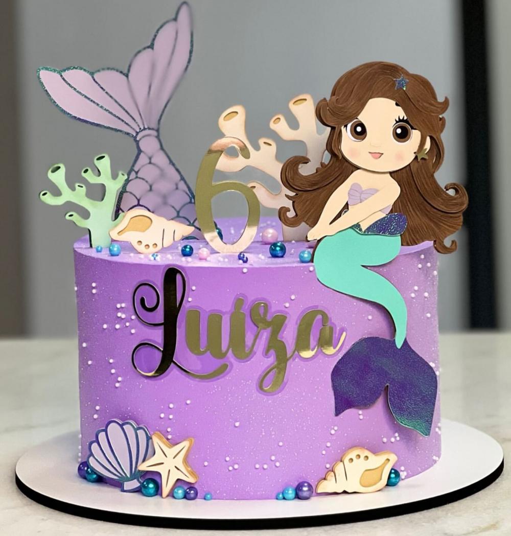 Topo de bolo Barbie Sereia arquivo de corte