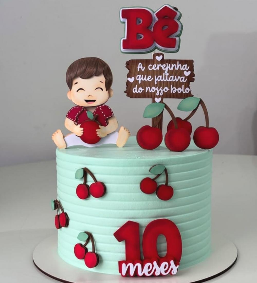 Arquivo de Corte Topo de Bolo Cerejinha Baby