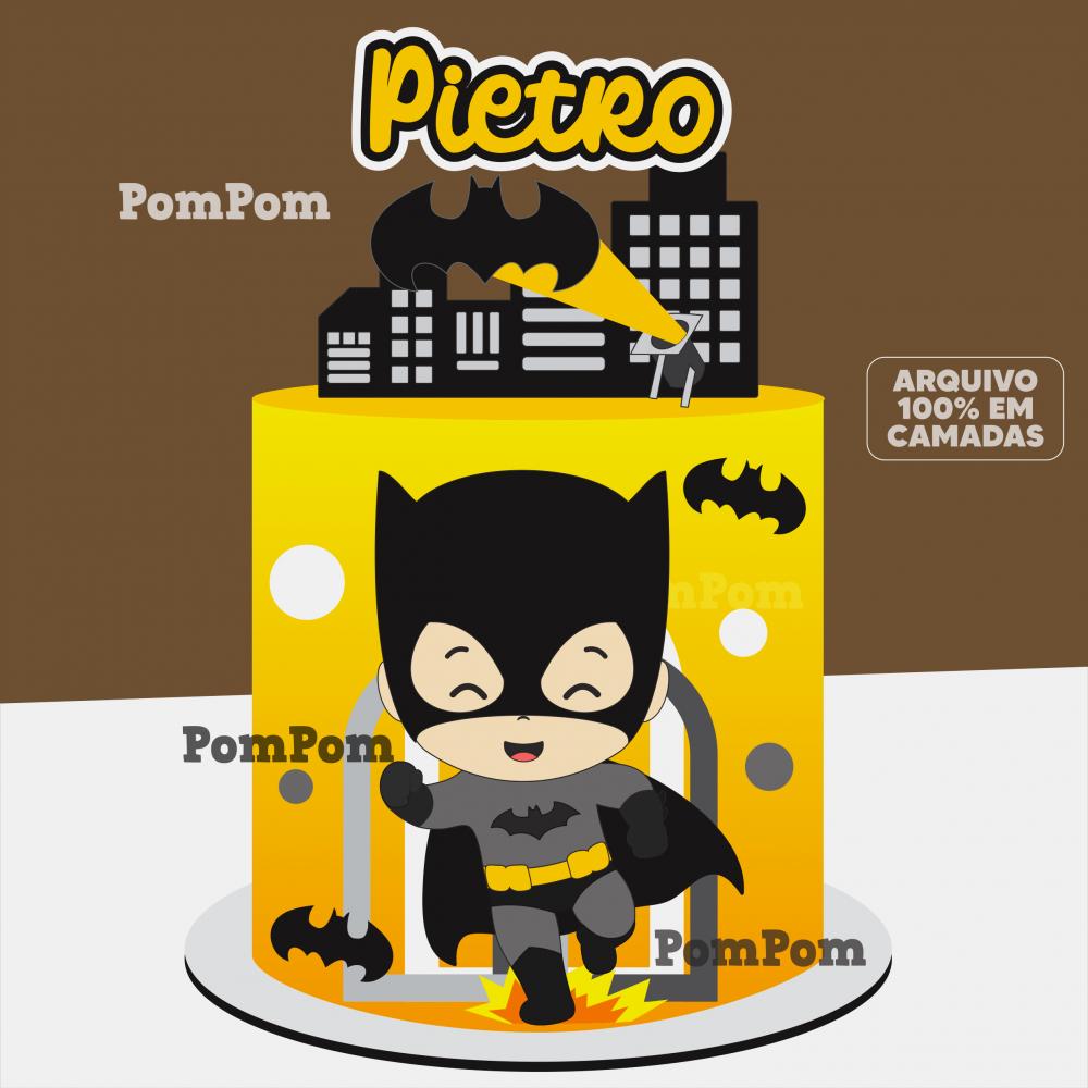 Topo de Bolo Batman baby Arquivo de corte silhouette studio
