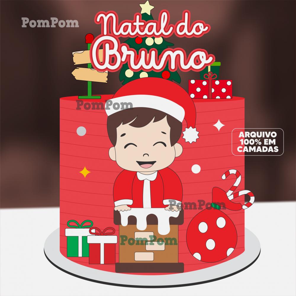 Topo de Bolo natal Menino  Arquivo Silhouette Studio