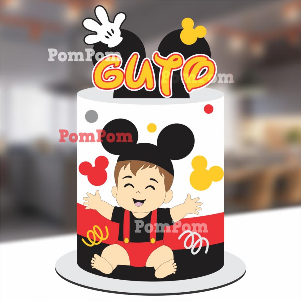 Topo de bolo mickey menino baby