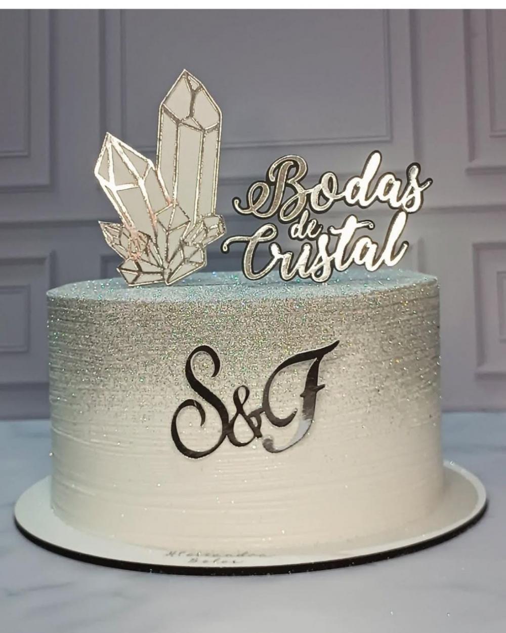 Topo de bolo bodas de cristal