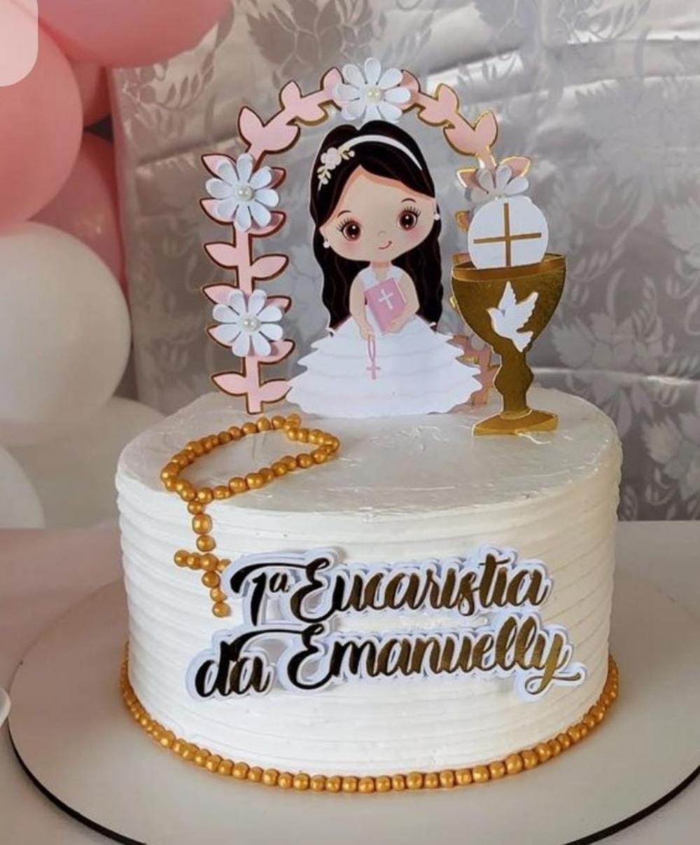 Topo de Bolo Primeira Eucaristia Menino Arquivo de Corte