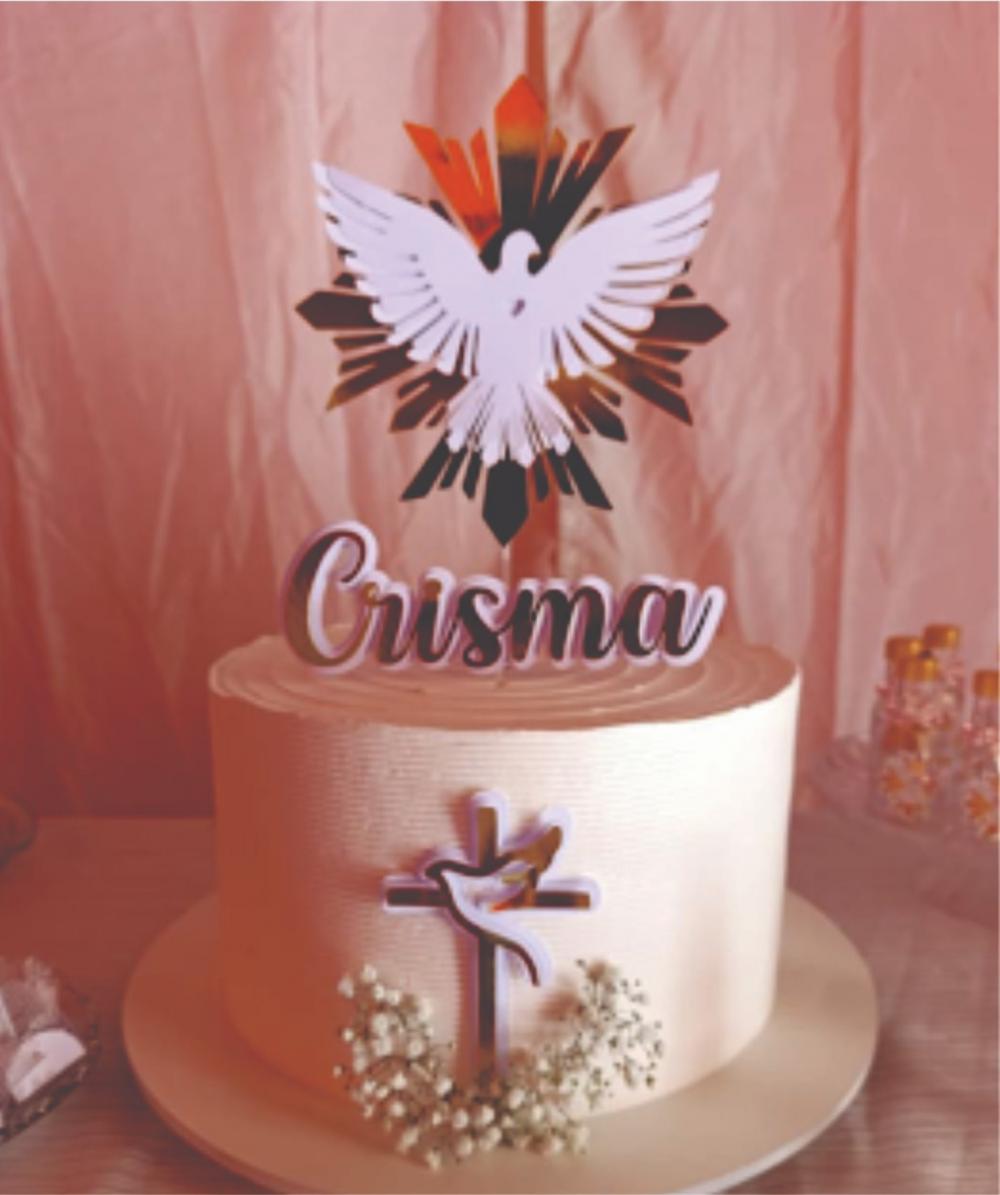 topo de bolo divino espirito santo crisma