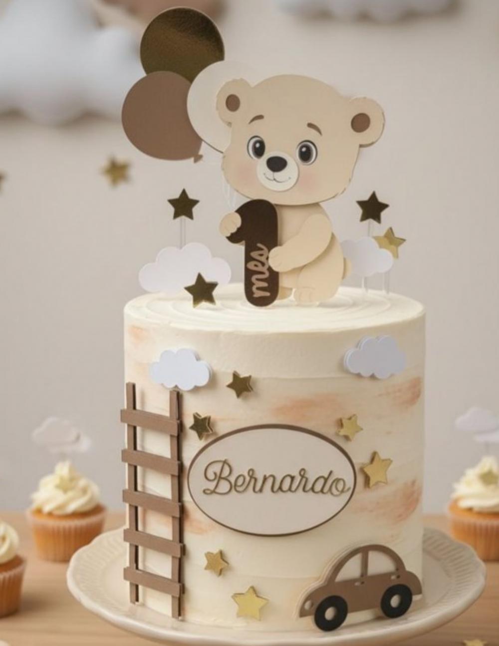 topo de bolo ursinho mesvesario