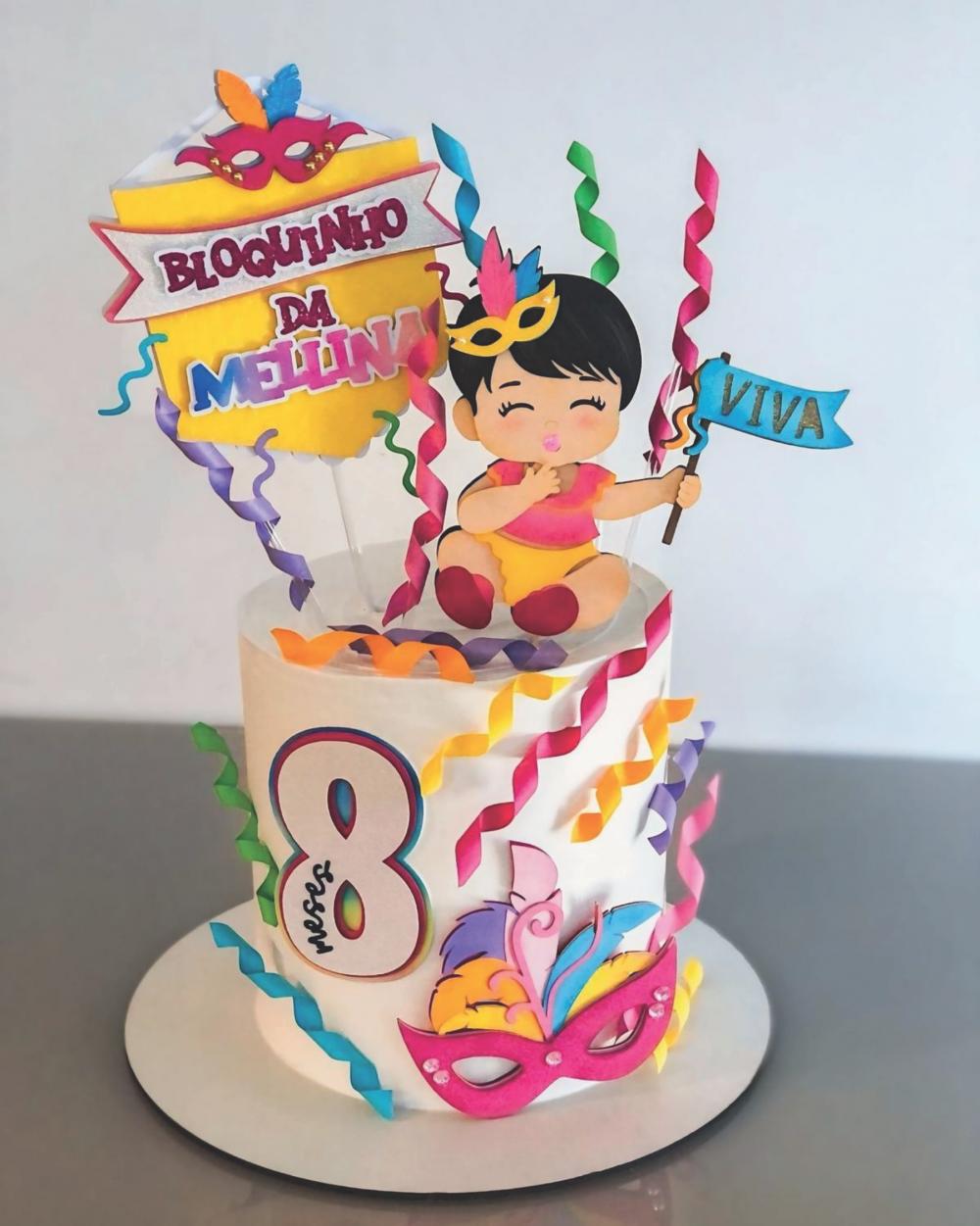 Topo de Bolo Carnaval Menina Arquivo de Corte Silhouette