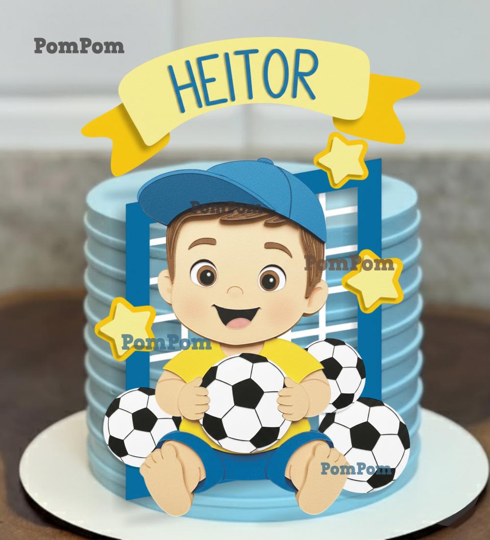 Topo de Bolo Futebol Menino Arquivo de Corte Silhouette
