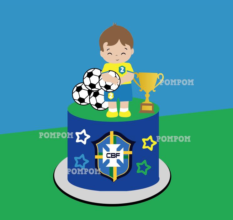 Topo de Bolo Futebol Menino Arquivo de Corte Silhouette