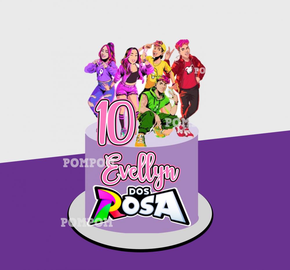 Topo de bolo os rosa