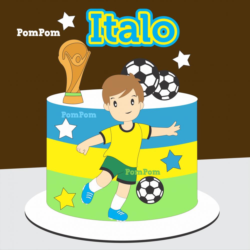Topo de Bolo Futebol Menino Arquivo de Corte Silhouette