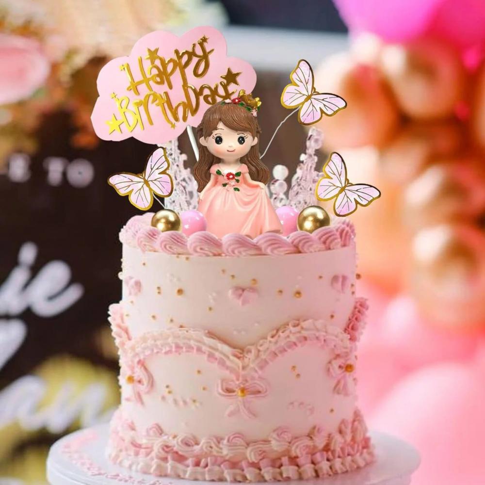 Topo de bolo princesa happy birthday