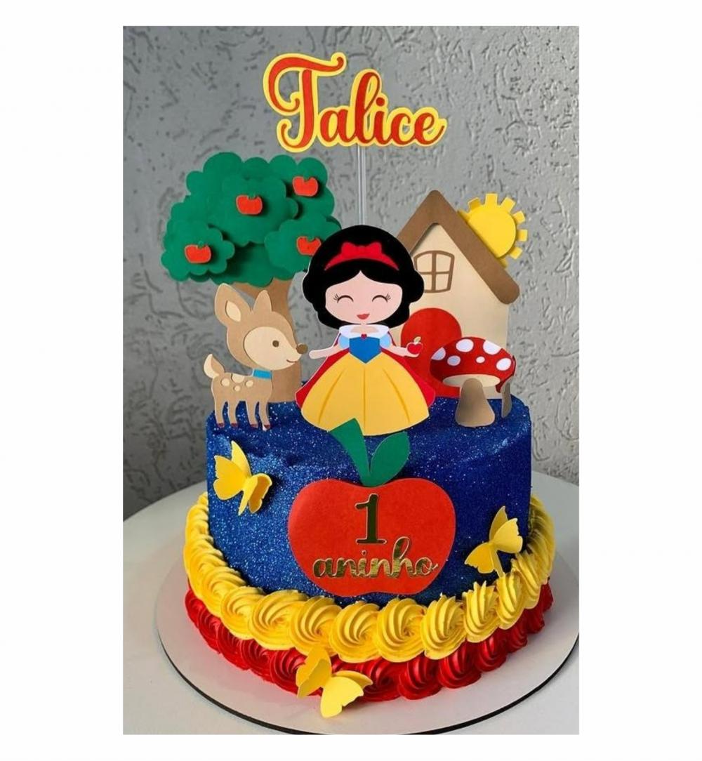 Topo de Bolo Branca de Neve