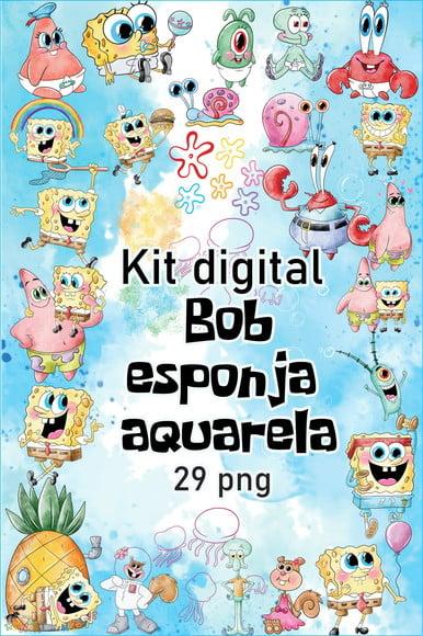 Kit Digital Bob Esponja Aquarela