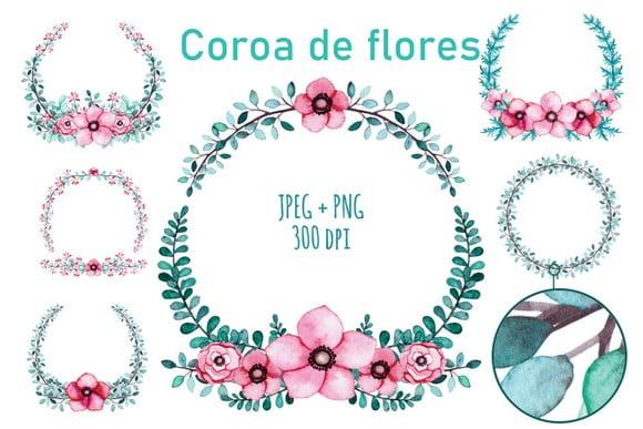 KIT DIGITAL FLORAL AQUARELA