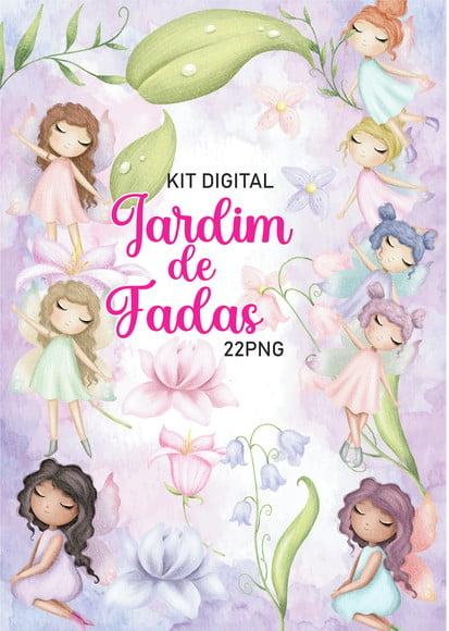 Kit Digital Jardim de Fadas Aquarela
