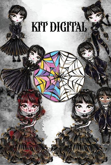 Kit Digital Wandinha Aquarela