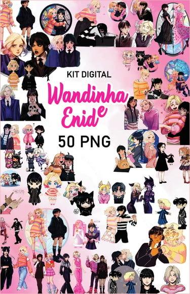 Kit Digital Wandinha e Enid Aquarela