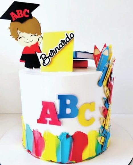 Topo de Bolo Abc Formando Arquivo de Corte Digital
