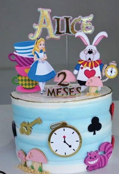 Topo de Bolo Alice no Pais das Maravilhas