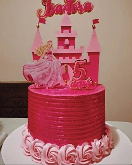 Topo de Bolo Barbie Castelo