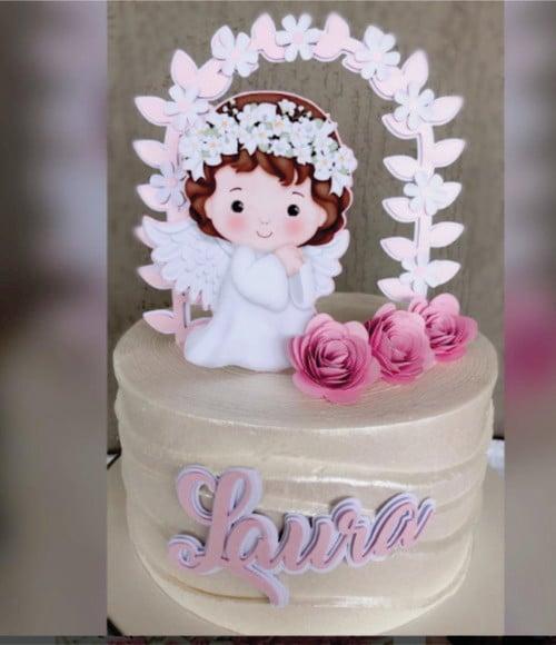 Topo de Bolo Batismo Luxo