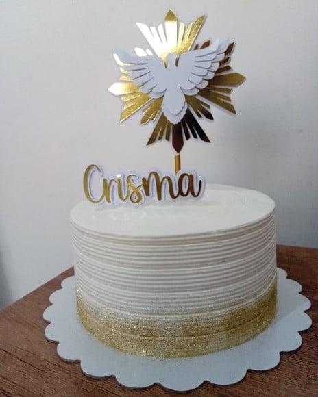 Topo de Bolo Batismo Primeira Eucaristia Crisma
