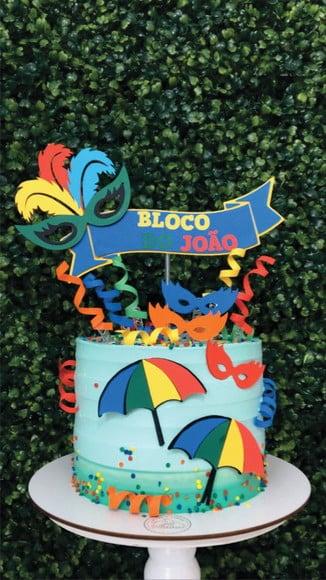 Topo de Bolo Bloquinho Carnaval