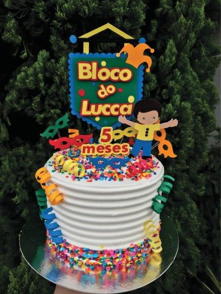 Topo de Bolo Bloquinho Carnaval