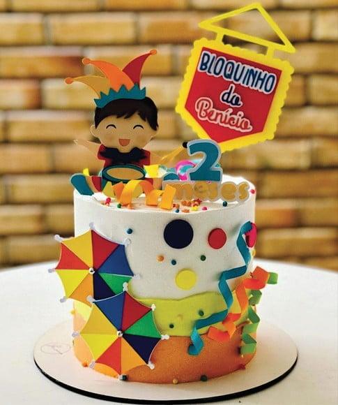 Topo de Bolo Bloquinho Carnaval