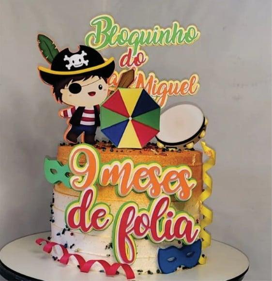 Topo de Bolo Bloquinho Carnaval Menino Arquivo de Corte