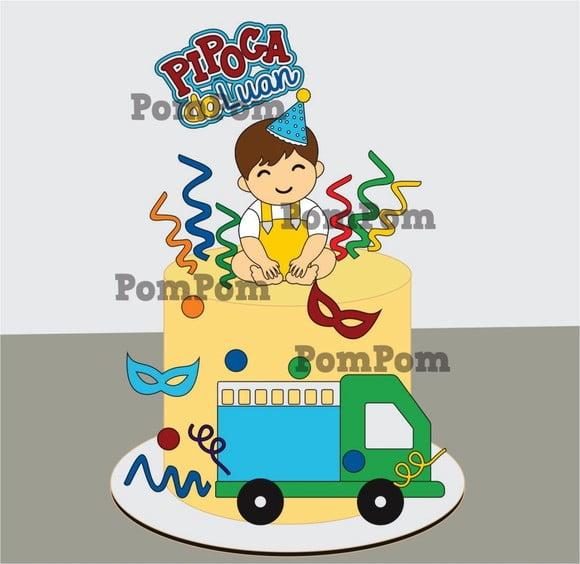 Topo de Bolo Bloquinho Menino